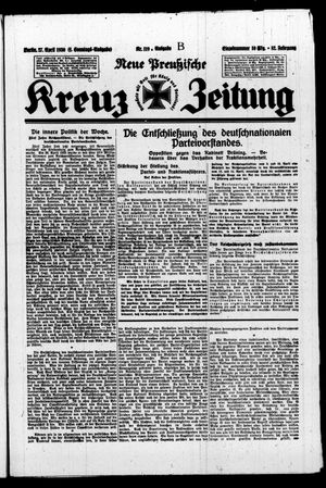 Neue preussische Kreuz-Zeitung vom 27.04.1930