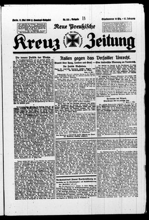 Neue preussische Kreuz-Zeitung vom 11.05.1930