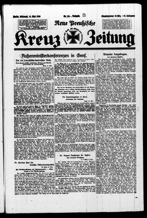 Neue preussische Kreuz-Zeitung vom 14.05.1930