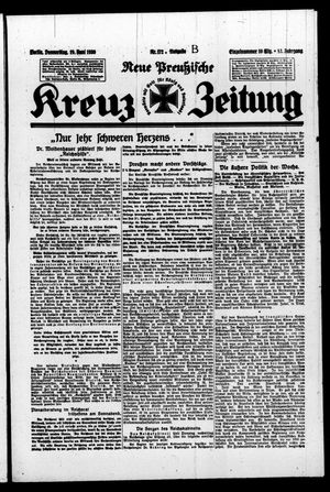 Neue preussische Kreuz-Zeitung vom 19.06.1930