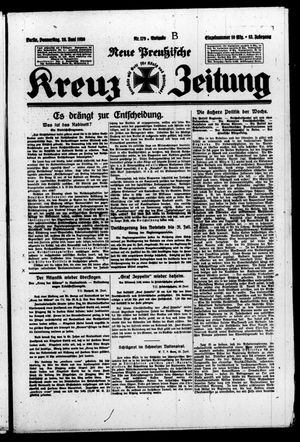 Neue preussische Kreuz-Zeitung vom 26.06.1930