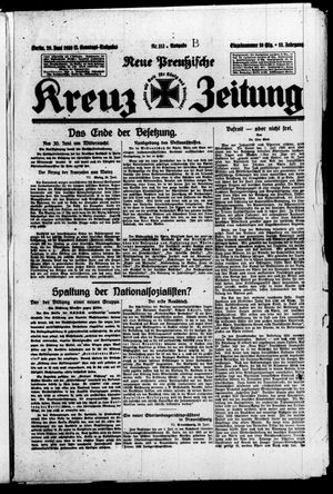Neue preussische Kreuz-Zeitung vom 29.06.1930