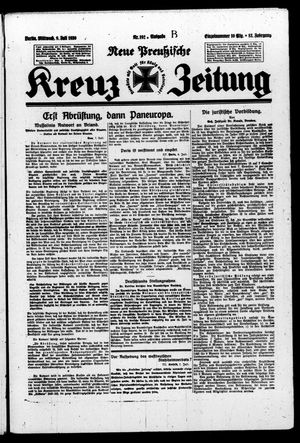 Neue preussische Kreuz-Zeitung vom 09.07.1930