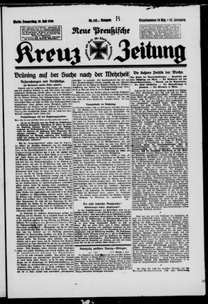 Neue preussische Kreuz-Zeitung vom 10.07.1930