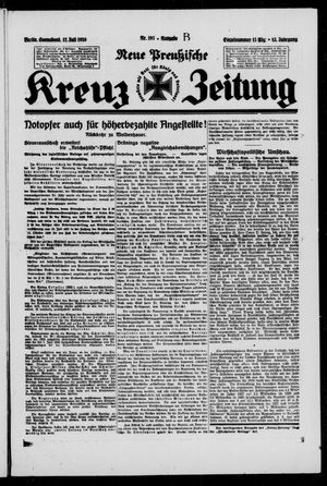 Neue preussische Kreuz-Zeitung vom 12.07.1930
