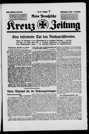 Neue preussische Kreuz-Zeitung vom 16.07.1930