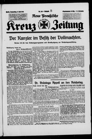 Neue preussische Kreuz-Zeitung vom 17.07.1930