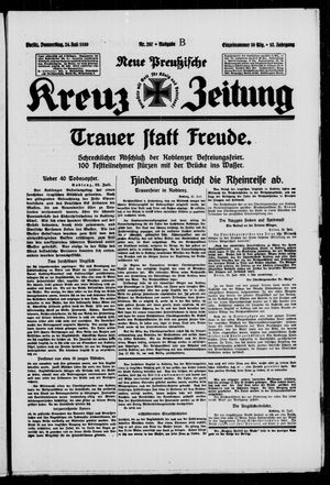 Neue preussische Kreuz-Zeitung vom 24.07.1930