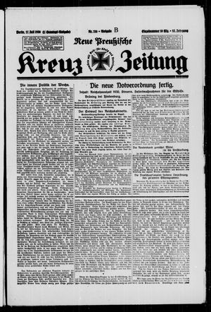 Neue preussische Kreuz-Zeitung vom 27.07.1930