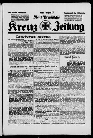 Neue preussische Kreuz-Zeitung vom 06.08.1930
