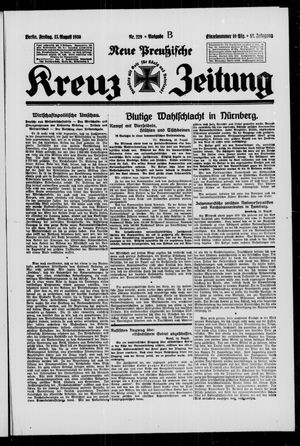 Neue preussische Kreuz-Zeitung vom 15.08.1930