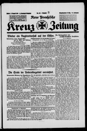 Neue preussische Kreuz-Zeitung vom 17.08.1930
