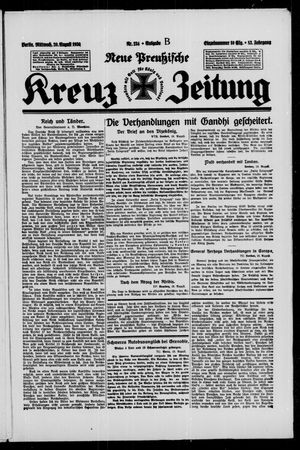 Neue preussische Kreuz-Zeitung vom 20.08.1930