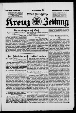 Neue preussische Kreuz-Zeitung vom 22.08.1930