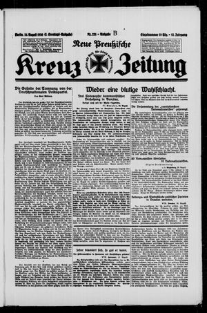 Neue preussische Kreuz-Zeitung vom 24.08.1930