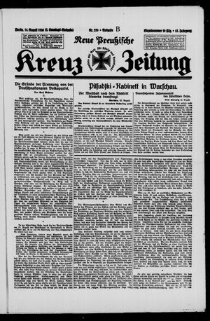 Neue preussische Kreuz-Zeitung vom 24.08.1930
