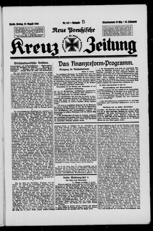 Neue preussische Kreuz-Zeitung vom 29.08.1930