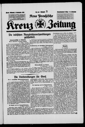 Neue preussische Kreuz-Zeitung vom 03.09.1930