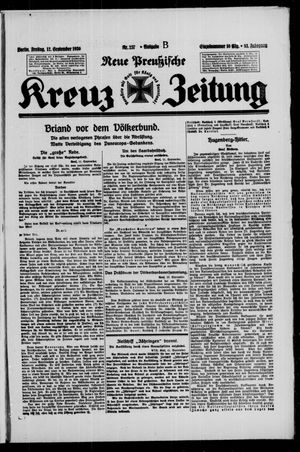 Neue preussische Kreuz-Zeitung vom 12.09.1930
