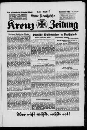 Neue preussische Kreuz-Zeitung vom 14.09.1930