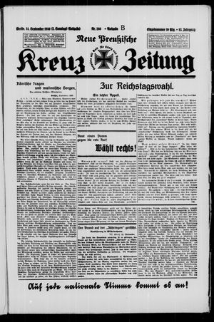Neue preussische Kreuz-Zeitung vom 14.09.1930