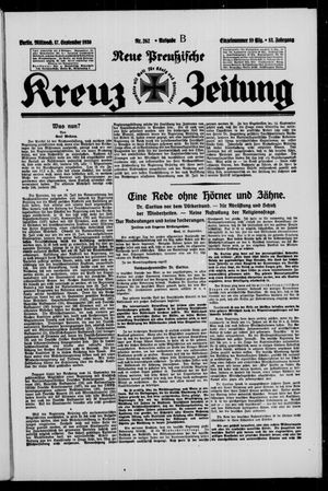 Neue preussische Kreuz-Zeitung vom 17.09.1930