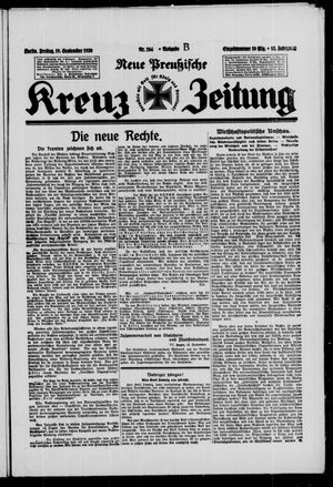 Neue preussische Kreuz-Zeitung vom 19.09.1930