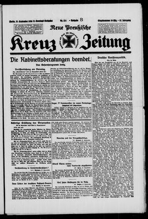 Neue preussische Kreuz-Zeitung vom 28.09.1930