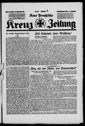 Neue preussische Kreuz-Zeitung vom 30.09.1930