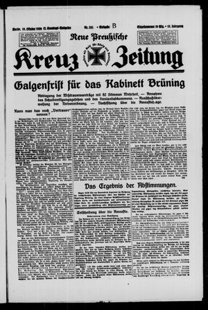 Neue preussische Kreuz-Zeitung vom 19.10.1930