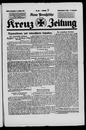 Neue preussische Kreuz-Zeitung vom 25.10.1930