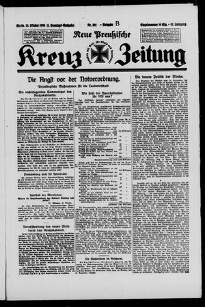 Neue preussische Kreuz-Zeitung vom 26.10.1930