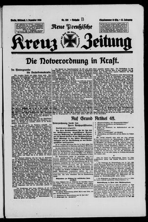 Neue preussische Kreuz-Zeitung vom 03.12.1930