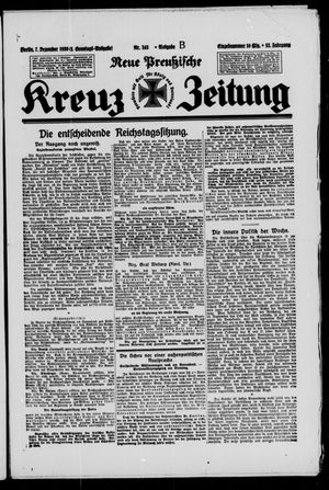 Neue preussische Kreuz-Zeitung vom 07.12.1930