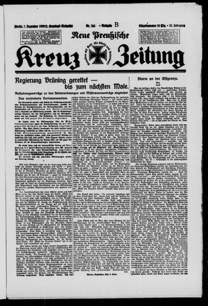 Neue preussische Kreuz-Zeitung vom 07.12.1930