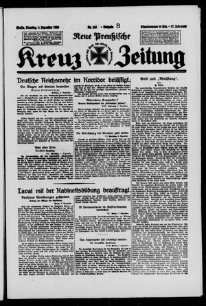 Neue preussische Kreuz-Zeitung vom 09.12.1930