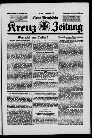 Neue preussische Kreuz-Zeitung vom 10.12.1930