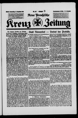 Neue preussische Kreuz-Zeitung vom 11.12.1930