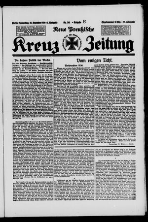 Neue preussische Kreuz-Zeitung vom 25.12.1930