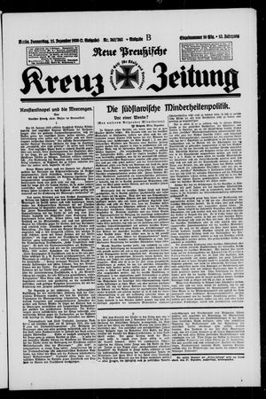 Neue preussische Kreuz-Zeitung vom 25.12.1930