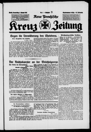 Neue preussische Kreuz-Zeitung vom 08.01.1931