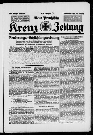 Neue preussische Kreuz-Zeitung vom 09.01.1931