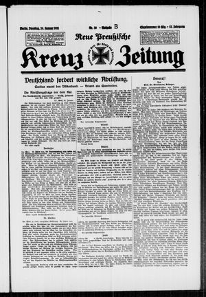 Neue preussische Kreuz-Zeitung vom 20.01.1931