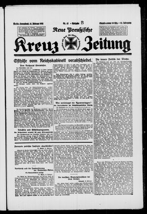 Neue preussische Kreuz-Zeitung vom 14.02.1931