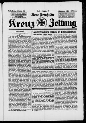 Neue preussische Kreuz-Zeitung vom 22.02.1931