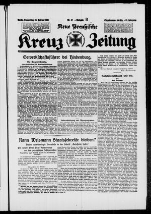 Neue preussische Kreuz-Zeitung vom 26.02.1931
