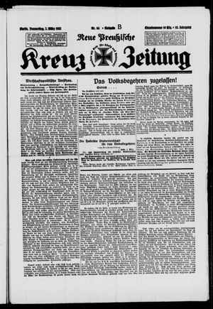 Neue preussische Kreuz-Zeitung vom 05.03.1931