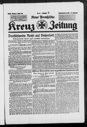 Neue preussische Kreuz-Zeitung vom 09.03.1931