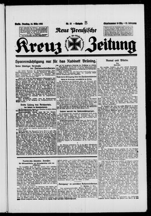Neue preussische Kreuz-Zeitung vom 24.03.1931