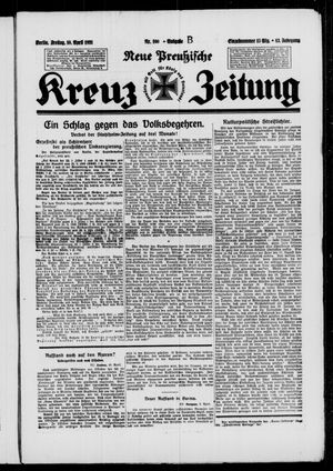 Neue preussische Kreuz-Zeitung vom 10.04.1931